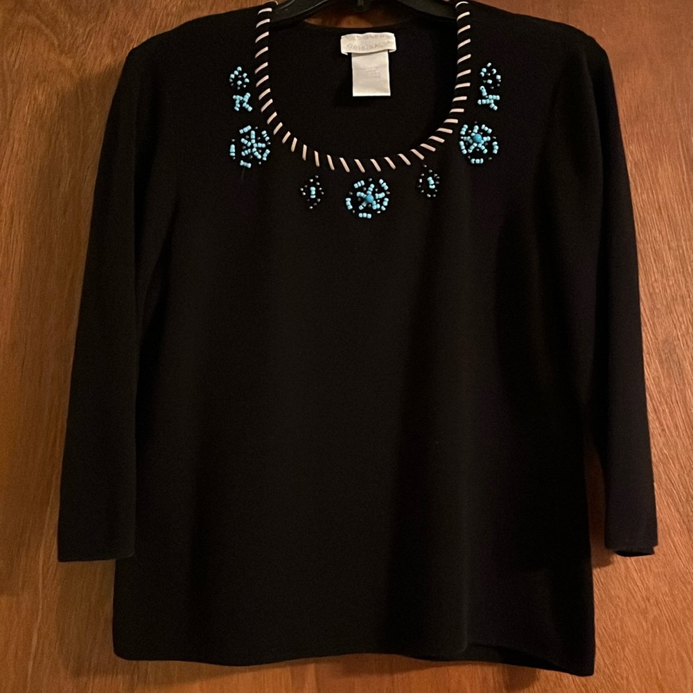 Designer Originals Black Beaded Sweater